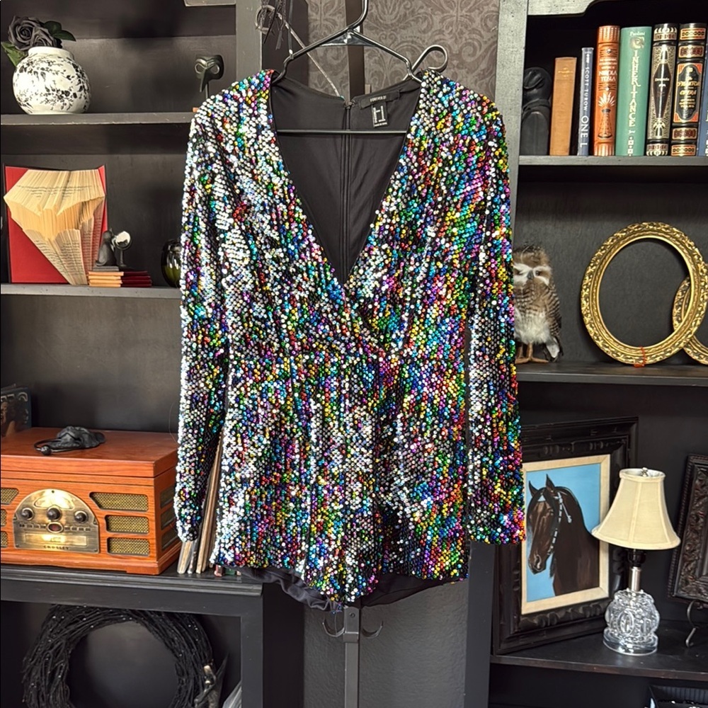 Forever 21 Multicolor Sequin Jumpsuit